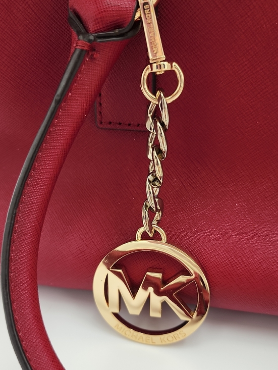 Michael Kors Dark Red Saffiano Leather Satchel - Picture 15 of 15